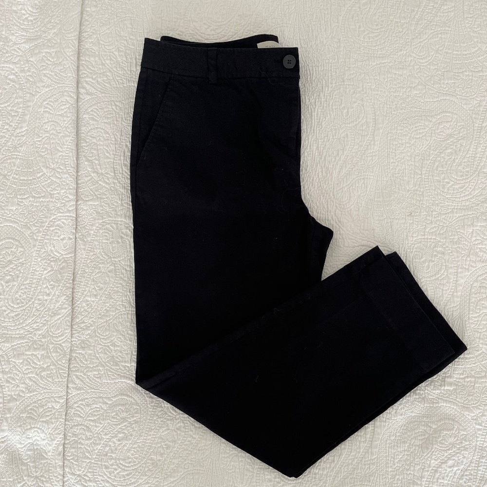 Talbots Signature Black Cotton Ankle Pants 14